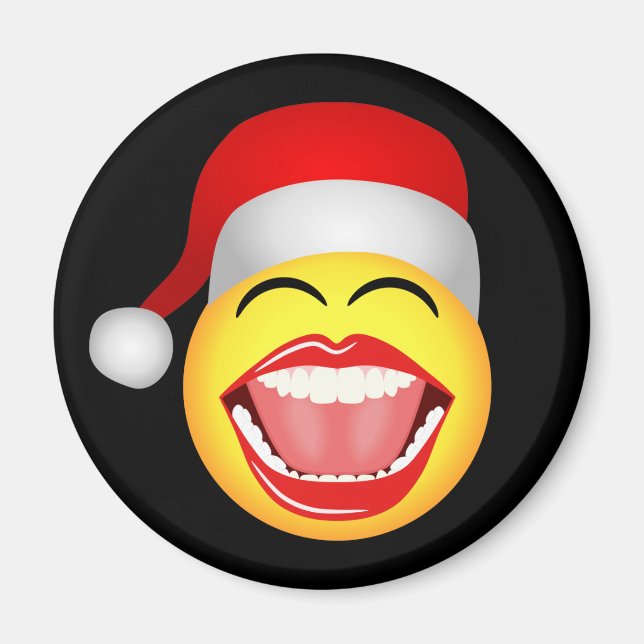 Santa Face Funny Christmas Fridge Magnet (Front)