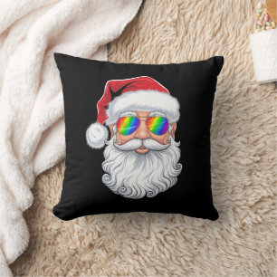 Santa Face Gay Sunglasses Christmas Xmas LGBTQ Cushion