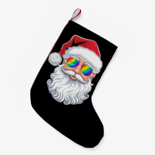 Santa Face Gay Sunglasses Christmas Xmas LGBTQ Small Christmas Stocking