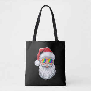 Santa Face Gay Sunglasses Christmas Xmas LGBTQ Tote Bag