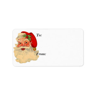 Santa Face Gift Label