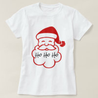 Santa Face Ho Ho Ho Minimalist White T-shirt