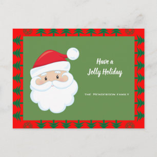 Santa Face Holiday Postcard