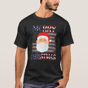 Santa Face Mask Family Matching Quarantine Christm T-Shirt