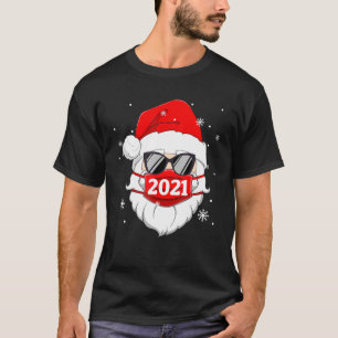 Santa Face Mask Matching Family Pajama Merry Chris T-Shirt