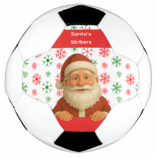 Santa Face   North Pole Fun Christmas Soccer Ball