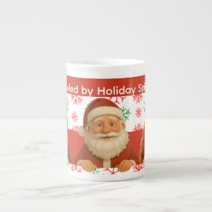 Santa Face North Pole Spirits Christmas SpecialtY Bone China Mug