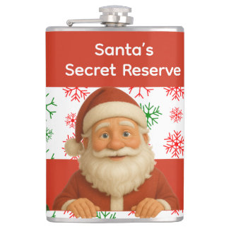 Santa Face | North Pole Spirits Christmas Vinyl Wr Hip Flask
