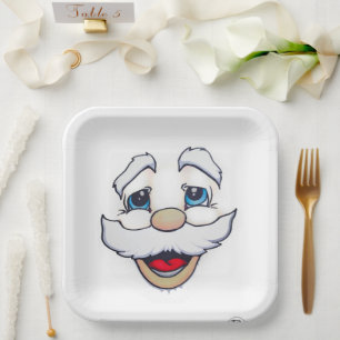 Santa Face Paper Plates