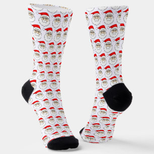 Santa face pattern socks