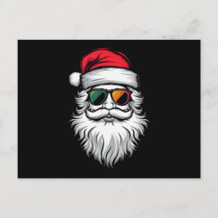 Santa Face Retro Sunglasses Christmas Xmas Holiday Postcard