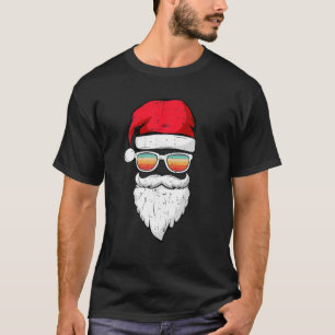 Santa Face Retro Sunglasses Christmas Xmas Men Wom T-Shirt