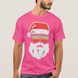 Santa Face Retro Sunglasses Christmas Xmas Men Wom T-Shirt