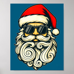Santa Face Retro Sungles 6 7 Christmas 67 Santa Si Poster