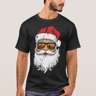 Santa Face Retro Sungles Christmas Men Boys Xmas S T-Shirt