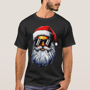 Santa Face Retro Sungles Christmas Shirts For Mens