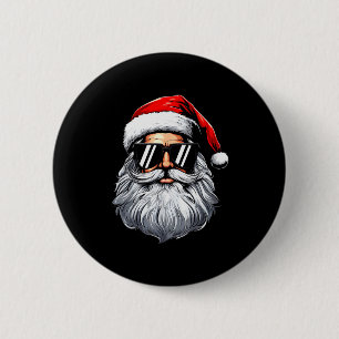Santa Face Retro Sungles Christmas Shirts For Mens 6 Cm Round Badge
