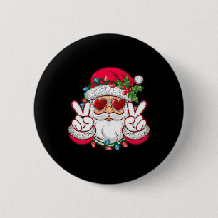 Santa Face Retro Sungles Christmas Xmas 6 Cm Round Badge