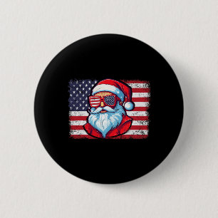 Santa Face Retro Sungles Christmas Xmas Men Women 6 Cm Round Badge