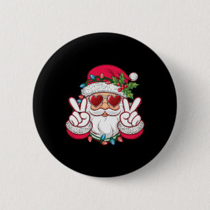Santa Face Retro Sungles Christmas Xmas Men Women 6 Cm Round Badge