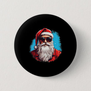 Santa Face Retro Sungles Christmas Xmas Men Women 6 Cm Round Badge