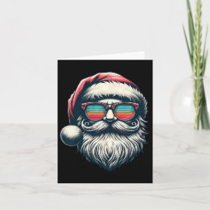 Santa Face Retro Sungles Christmas Xmas Men Women Card