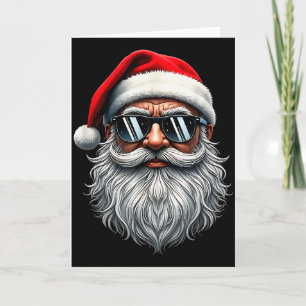 Santa Face Retro Sungles Christmas Xmas Men Women  Card