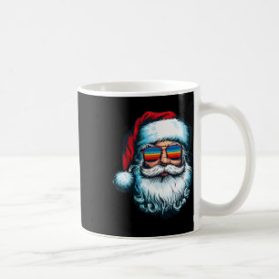 Santa Face Retro Sungles Christmas Xmas Men Women Coffee Mug
