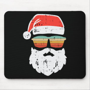 Santa Face Retro Sungles Christmas Xmas Men Women Mouse Mat