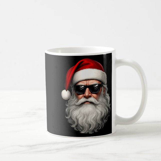 Santa Face Retro Sungles Funny Christmas Pajama Me Coffee Mug (Right)