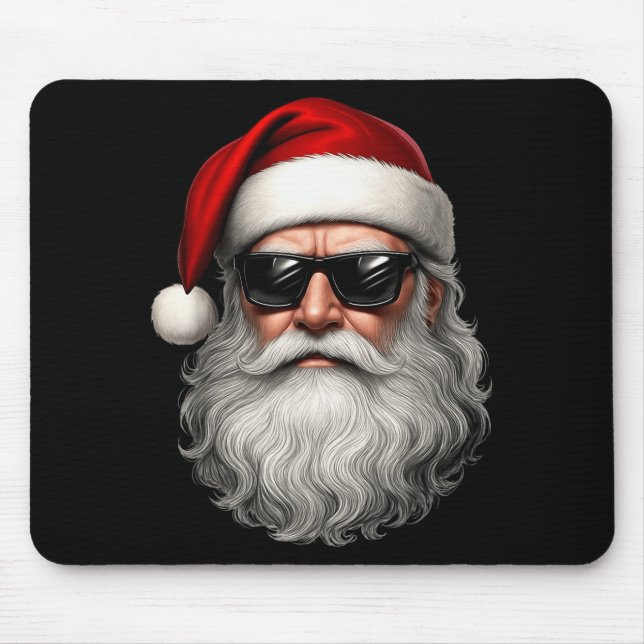 Santa Face Retro Sungles Funny Christmas Pajama Me Mouse Mat (Front)