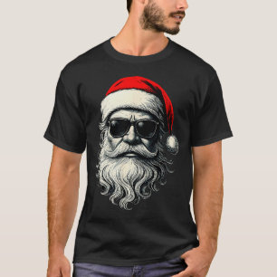 Santa Face Retro Sungles Funny Christmas Pajama Me T-Shirt