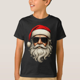 Santa Face Retro Sungles Funny Christmas Pajama Me T-Shirt
