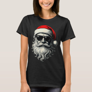 Santa Face Retro Sungles Funny Christmas Pajama Me T-Shirt