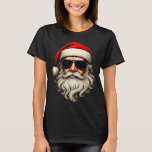 Santa Face Retro Sungles Funny Christmas Pajama Me T-Shirt