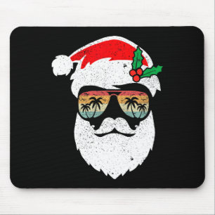 Santa Face Retro Sungles Hawaii Christmas Xmas Tro Mouse Mat