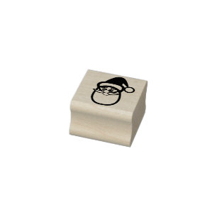Santa Face  Rubber Stamp