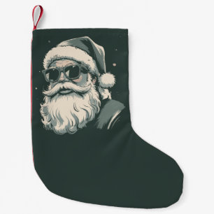 Santa Face Sunglasses Christmas Xmas Retro Small Christmas Stocking