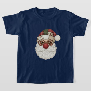 Santa Face T-Shirt Patchwork Fabric Design