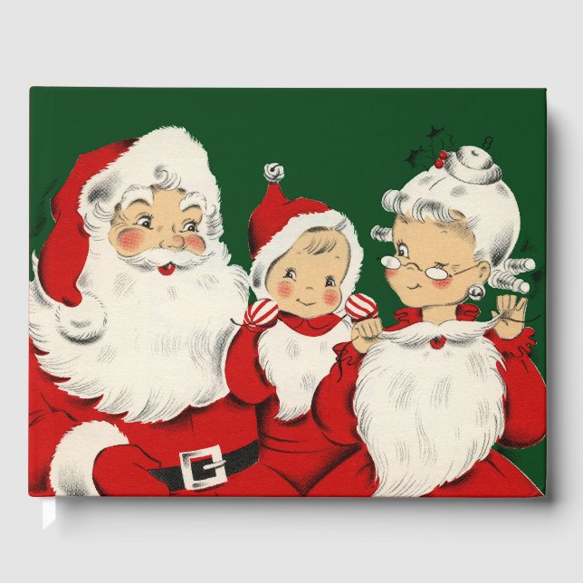 Santa Family Christmas Guest Book (Front)