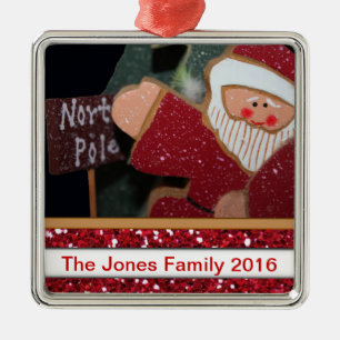 Santa Family Christmas Metal Tree Decoration