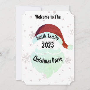 Santa Family Christmas Party Holiday Itinerary Card