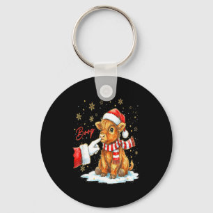 Santa Farmer Funny Western Hand Boop Christmas Hig Key Ring