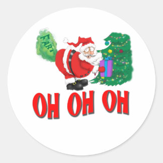 santa farted classic round sticker