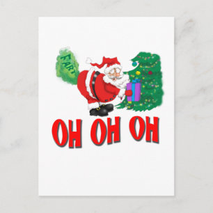 santa farted holiday postcard