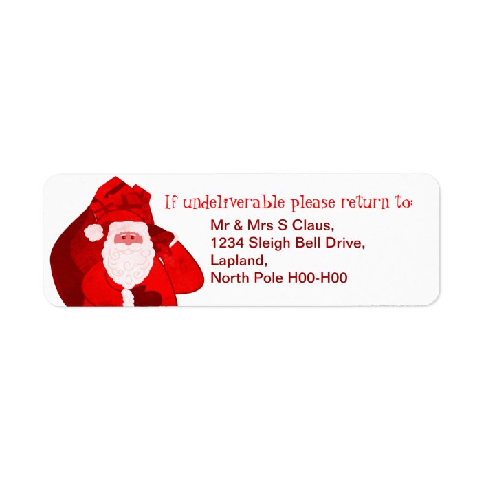 Santa Father Christmas gift return address labels | Zazzle.co.uk