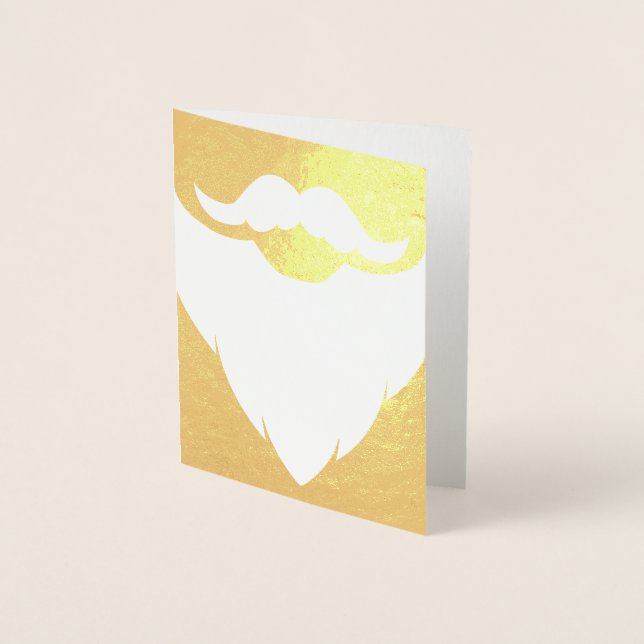 Santa Father Christmas white beard gold card (Front)