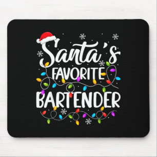 Santa Favorite Bartender Christmas Lights Funny Xm Mouse Mat