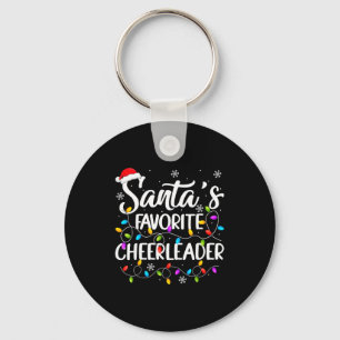 Santa Favorite Cheerleader Christmas Funny Cheerle Key Ring