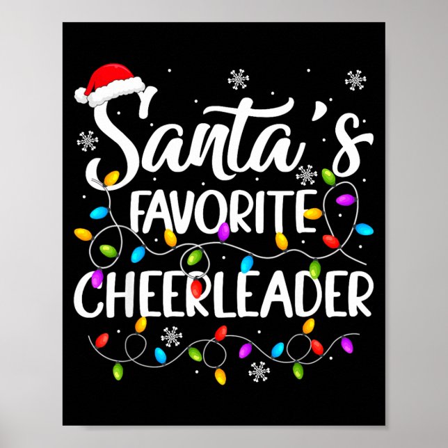 Santa Favorite Cheerleader Christmas Funny Cheerle Poster (Front)